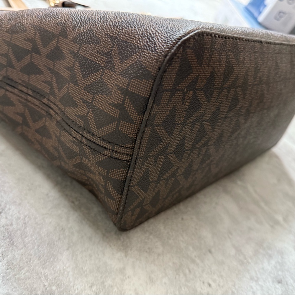 Michael Kors Brown Tote with Gold Accents - Picture 3 of 11